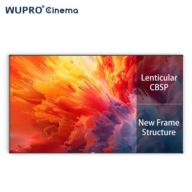 100/120/150 Inch Wupro Cinema-Level Lenticular CBSP Large Projection Screen 16:9 Wall Mounted UST Fixed Frame Projector Screen