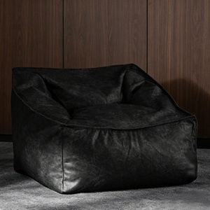 Housse de pouf 2026 en cuir PU (sans rembourrage) – <span class=keywords><strong>Fauteuil</strong></span> paresseux sans garnissage, siège au sol pour salon - Product Image 2