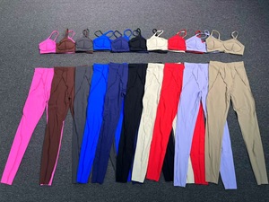 Ensembles de fitness pour femmes avec logo personnalisé vêtements 2 pièces ensembles de yoga tissus doux soutien-gorge à maintien élevé entraînement en plein air - Product Image 5