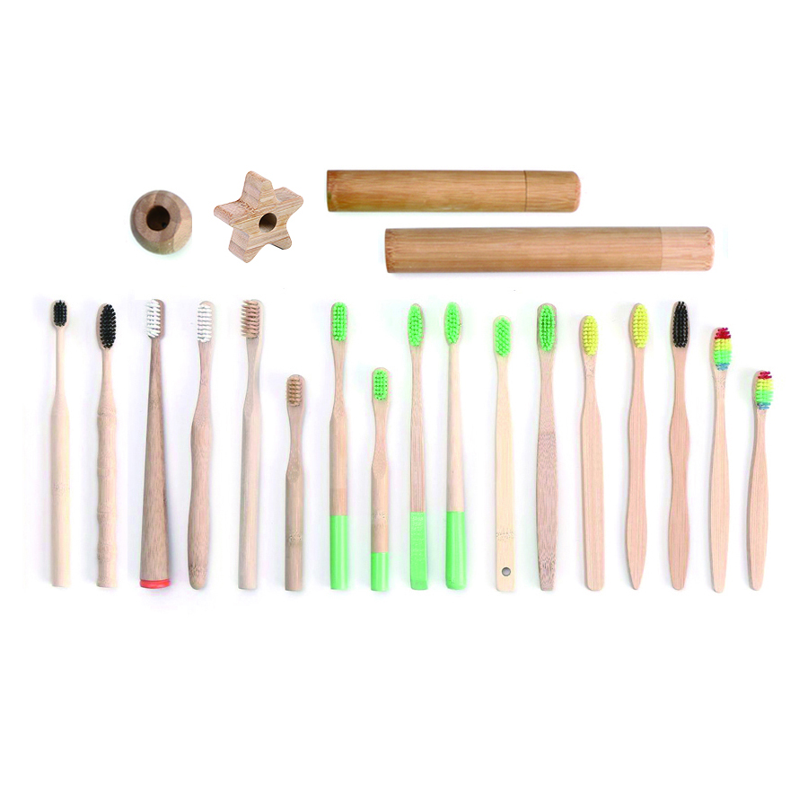Путешествия взрослых частная марка Bambo уголь Мягкая Щетина зубная щетка экологичный OEM держатель Чехол Bambus ребенок зубная щетка набор