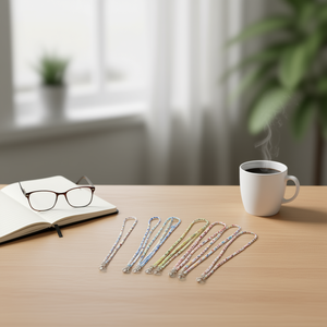 Cadena de tres hebras con perlas y cuentas pequeñas de 70 cm para cordón de gafas - Product Image 3