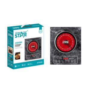 Winningstar Cross-border Smart Touch 2000W High-Power High-Temperature Resistant <b>Polished</b> <b>Black</b> Crystal Panel Electric Ceramic S - Product Image 1