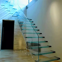 Escalier flottant en verre trempé stratifié de sécurité LED CBMmart avec certificat SGCC/CE/AS NZS2208