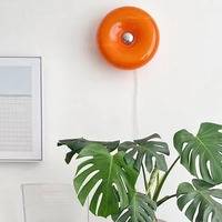 Lampe murale vintage populaire style Ins, motif donut Wombly, lampe de chevet tactile orange pour chambre, style Bauhaus médiéval