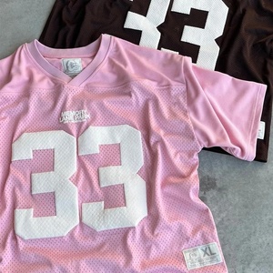 T-<span class=keywords><strong>shirt</strong></span> en polyester tricoté ample pour <span class=keywords><strong>femme</strong></span>, grande taille, personnalisé OEM, imprimé, séchage rapide, respirant, pour le football, la course et la gym - Product Image 1