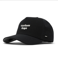 Gorra de Béisbol Personalizada al por Mayor de 5 Paneles con Logotipo de Goma PVC, Impermeable, con Orificios Cortados con Láser, para Pesca al Aire Libre, Verano, Juvenil