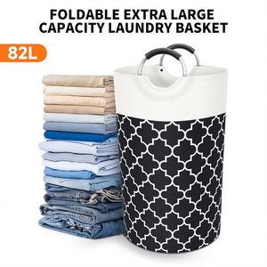 Dirty Clothes <b>Storage</b> Organizer Folding Laundry Basket Clothing <b>Collapsible</b> Laundry Basket Laundry Hamper with Alloy Handle - Product Image 3