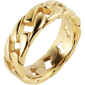 Hipster – bague unisexe en chaîne cubaine tricolore pour femme et homme, bijou cadeau de Compilation Hip Hop, nouvel arrivage <span class=keywords><strong>2023</strong></span> - Product Image 3