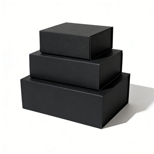 Özel Boyutlu Logolu Geri Dönüştürülebilir Lüks Katlanır Mıknatıslı Siyah Karton Kağıt Kutu (Alışveriş Hediyeleri İçin) - Product Image 2