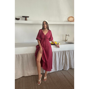 Vestido Formal con Cuello en V y Detalles de Volantes, Borlas y Plumas, Color Rosa, Tallas XS-XL, para Club, Vacaciones, Primavera, Otoño e Invierno - Product Image 6