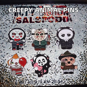 定制万圣节匕首动物珐琅金属工艺别针可爱毛骨悚然卡通动物饰品礼品儿童朋友水果 - Product Image 3