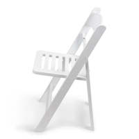 Chaises pliables empilables d'extérieur pour fête et mariage en plastique blanc en forme de longue bande Chaise pliante en résine pour événement