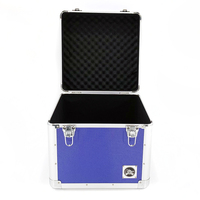 Mallette de rangement en aluminium pour équipement, vanité 1 pièce, argent noir, mallette de transport pour enregistrement vinyle