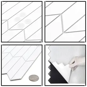 Sunwings Peel And Stick Chevron Tile | Stock In US | Ceramic Looks Self Adhesive Backplash Mosaic For Kitchen