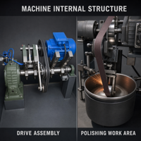 Machine de polissage de métaux en fonte à grande capacité avec système de meulage fin de la paroi extérieure, personnalisable et automatique pour ustensiles de cuisson en fonte