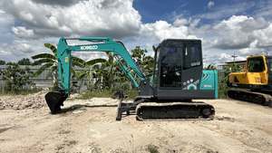 Mini-excavatrice sur chenilles hydraulique compacte Kobelco SK60-8 d'occasion, 6 tonnes, d'origine japonaise, avec moteur Yanmar et faible nombre d'heures de fonctionnement, pour inspection vidéo - Product Image 2