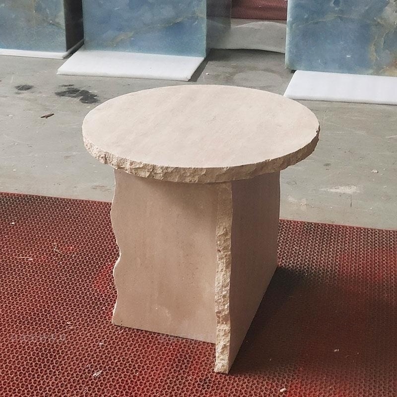 Stonekocc Wabi-Sabi нерегулярная консоль ручной работы из натурального травертина столик небольшой стол угловой кофейный столик для входа в виллу