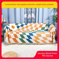 Nouvelle couverture de canapé en coton bohème, jeté jacquard tissé anti-griffures pour chat, style Instagram, housse de coussin pour bureau, toutes saisons
