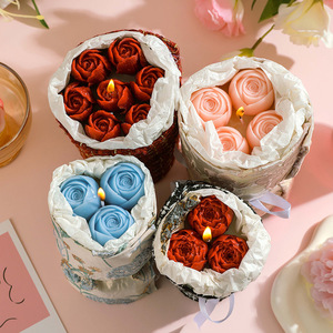 Candele Profumate Artigianali in Cera di Soia a Forma di Mano con Disegni Floreali Artificiali, Candele Votive per la Festa della Mamma e Matrimoni - Product Image 6