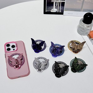 Butterfly Diamond Mirror Ring Holder Glitter Makeup <b>Stand</b> Magnetic <b>Desktop</b> Phone Holder For Apple iPhone Pink Purple Blue Gold - Product Image 2