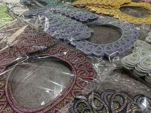 Collier brodé africain pour robe de mariée nigériane, décoration de couture, matériel DIY, accessoire de col doré - Product Image 5