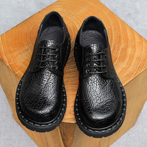 Zapatos de Hombre Formales de Cuero Genuino Cuadrados, Clásicos, Retro, Brillantes, con Cordones, Antideslizantes y Sin Peluche, Última Colección Otoño 2025 - Product Image 2