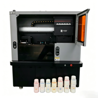 Impresora Rotativa UV Industrial para Botellas, Impresión CMYK+W+V con Barniz, Cabezal Epson de 2880dpi, Impresora Cilíndrica 3D con Soporte de 15mm