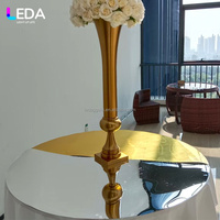 Nouvelle Arrivée LEDA PET Nappe de Couloir Moderne Effet Miroir Argenté Réutilisable Anti-Taches et Anti-Huile en PE pour Décoration de Mariage