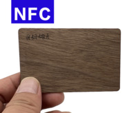 Kartu NFC kayu kenari hitam 13.56Mhz ISO14443A NFC kartu bisnis UID dapat diubah kartu NFC RFID UID
