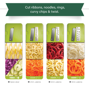 2025 nuevo diseño <span class=keywords><strong>6</strong></span> en <span class=keywords><strong>1</strong></span> multifuncional de gran capacidad cortador de patatas en espiral picador de alimentos rebanador de verduras - Product Image 2