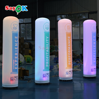 Colonne gonflable de piliers de lumière LED de publicité personnalisée de Sayok allument le pilier gonflable pour l'exposition de partie d'événement
