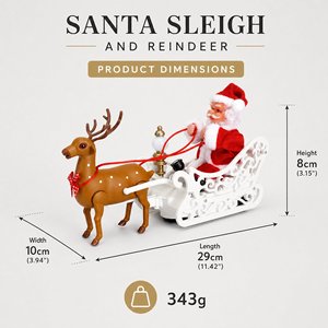 Figura de Reno y Trineo de Santa Claus Eléctrico Hecho a Mano, Juguete Animado con Batería, Musical, Clásico de <span class=keywords><strong>Navidad</strong></span>, de Plástico, para Interiores - Product Image 2