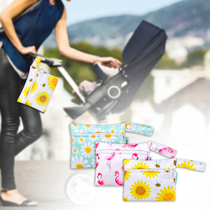 Nueva bolsa de mamás seca húmeda con patrón de impresión 18*15Cm bolsillo doble Mini ASA bolsa de separación húmeda y seca impermeable húmeda - Product Image 5