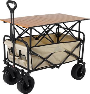Chariot de <span class=keywords><strong>camping</strong></span> d'extérieur avec table pliante amovible, chariot multifonctionnel pour jardin, parc, cour - Product Image 3