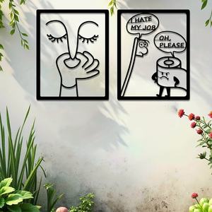 Collection d'œuvres d'art en fonte de fer Art Déco humoristiques, sculptures ludiques de 35,0 cm pour murs de salle de bain, balcons familiaux, jardins - Product Image 4