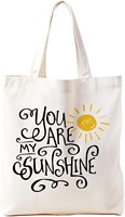 Sac fourre-tout en toile avec citation inspirante, imprimé « You Are My Sunshine », cadeau mignon pour elle, sac pour usage quotidien