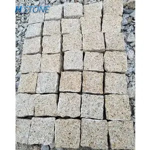 G682 rust yellow granite cubes patio floor paving stone setts