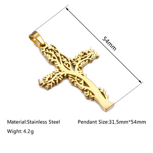 Nuevo Colgante de Cruz de Acero Inoxidable con Diseñ<span class=keywords><strong>o</strong></span> de Árbol de la <span class=keywords><strong>Vida</strong></span> para Hombre, Joyerí<span class=keywords><strong>a</strong></span> - Product Image 3