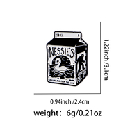 Broche en émail motif dessin animé 'Monster Milk', mignonne, pour chapeau, revers, sac à dos, accessoires vestimentaires, bijoux amusants, cadeaux pour amis