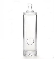 Botol Kaca Silinder Shang 680ml, Kuat untuk Penyimpanan Minuman Keras Whiskey Rum, Flask Premium Bening dengan Tutup Sekrup
