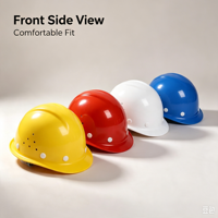 Casco de Seguridad Redondo y Ventilado de ABS, Resistente a Impactos, para Construcción, Minería y Mantenimiento de Carreteras
