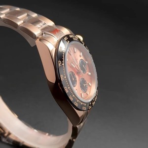 Reloj cronógrafo de cuarzo para hombre de 39 mm, caja de acero macizo en oro rosa con cristal de zafiro, impulsado por movimiento VK63 - Product Image 2