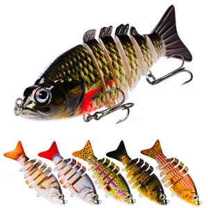 New 6 Sections Fishing Lure 10.3cm-4.1"/0.728oz-20.64g Swim bait Fishing bait 6# Black Hook Fishing Tackle