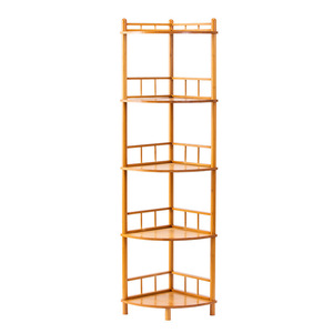Estante esquinero de bambú de 5 niveles, estantería triangular de almacenamiento, de pie, sin necesidad de taladrar, para baño, sala de estar, cocina - Product Image 5