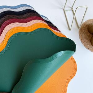 Creative Peony Flower Modern Style Eco-Friendly Gold Plated Leather Home Cup Mat Table Mat <b>Thermal</b> Insulation Meal Mat - Product Image 2