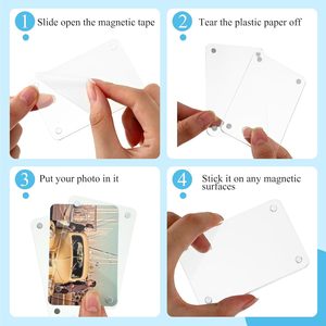 Cadre photo en acrylique magnétique transparent, robuste et étanche, avec design épaissi, pour affichage - Product Image 2