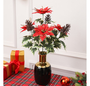<span class=keywords><strong>Tige</strong></span> de baies rouges artificielles de haute qualité, décoration fruitée réaliste pour la table des fêtes, les mariages et les arrangements de fête - Product Image 1