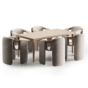 <span class=keywords><strong>Tavolo</strong></span> da Pranzo Industriale in Legno con Base in Marmo e Pietra, Design Vittoriano, Estensibile a 6 Posti - Campione Gratuito - Product Image 1