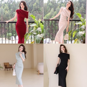 Vestido <span class=keywords><strong>de</strong></span> Fiesta Formal <span class=keywords><strong>de</strong></span> Moda Vanguardista Coreana para <span class=keywords><strong>Mujer</strong></span>, Elegante Vestido Midi con Hombros Descubiertos, <span class=keywords><strong>Ropa</strong></span> <span class=keywords><strong>de</strong></span> <span class=keywords><strong>Mujer</strong></span> - Product Image 2