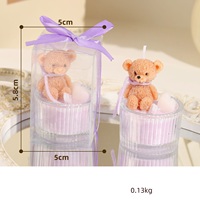 Bärenförmige Duftkerze im Glasbecher Herz-Dekor Kreatives Geschenk Heim-Geburtstags-Ornament Großhandel